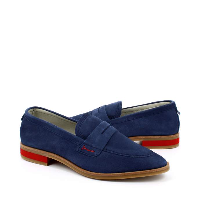 Zapato mujer ante azul ➤ ZapatosdeKitayPon.com