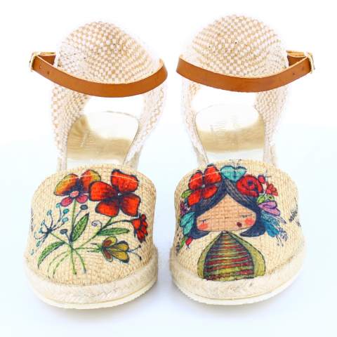 Sandalias Mujer Cuña FLORES...