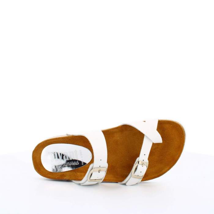 Sandalia Bio Mujer Plana Ajustable BIO221005 Blanca